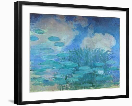 Waterlilies, (Harmony in Blue), 1914-1917-Claude Monet-Framed Giclee Print