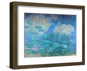 Waterlilies, (Harmony in Blue), 1914-1917-Claude Monet-Framed Giclee Print