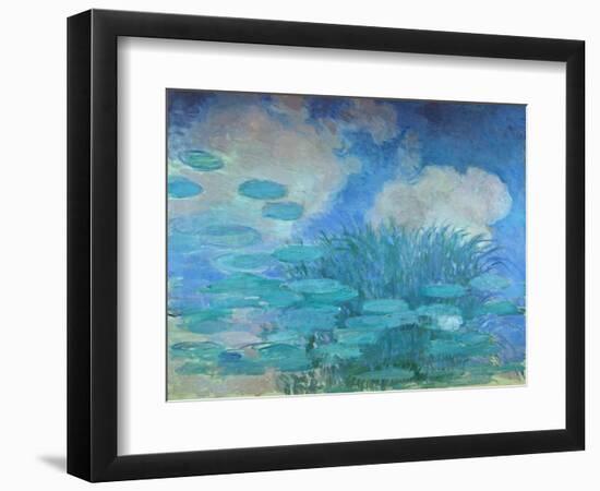 Waterlilies, (Harmony in Blue), 1914-1917-Claude Monet-Framed Giclee Print