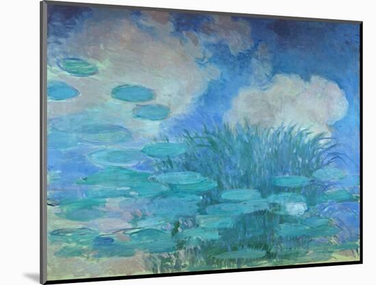 Waterlilies, (Harmony in Blue), 1914-1917-Claude Monet-Mounted Giclee Print