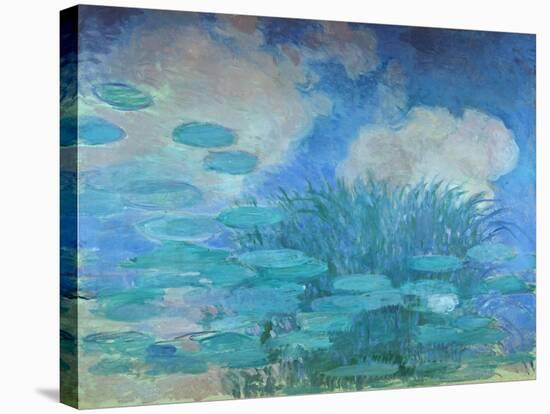 Waterlilies, (Harmony in Blue), 1914-1917-Claude Monet-Stretched Canvas