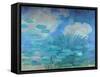 Waterlilies, (Harmony in Blue), 1914-1917-Claude Monet-Framed Stretched Canvas