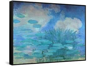 Waterlilies, (Harmony in Blue), 1914-1917-Claude Monet-Framed Stretched Canvas