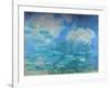 Waterlilies, (Harmony in Blue), 1914-1917-Claude Monet-Framed Giclee Print