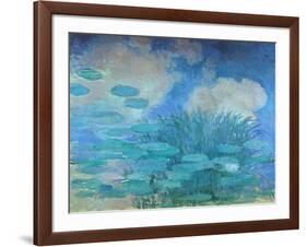 Waterlilies, (Harmony in Blue), 1914-1917-Claude Monet-Framed Giclee Print