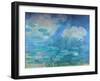 Waterlilies, (Harmony in Blue), 1914-1917-Claude Monet-Framed Giclee Print