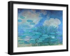 Waterlilies, (Harmony in Blue), 1914-1917-Claude Monet-Framed Giclee Print