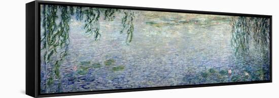 Waterlilies: Morning with Weeping Willows, Detail of the Central Section, 1915-26-Claude Monet-Framed Stretched Canvas
