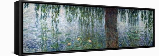 Waterlilies: Morning with Weeping Willows, Detail of the Left Section, 1915-26-Claude Monet-Framed Stretched Canvas