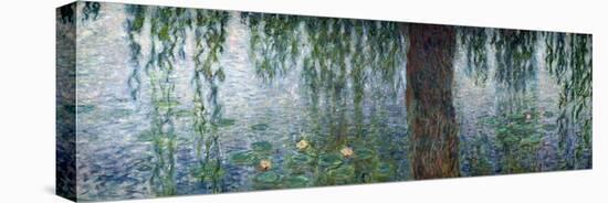 Waterlilies: Morning with Weeping Willows, Detail of the Left Section, 1915-26-Claude Monet-Stretched Canvas