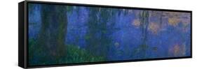 Waterlilies, Morning with Willows-Claude Monet-Framed Stretched Canvas