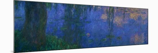 Waterlilies, Morning with Willows-Claude Monet-Mounted Giclee Print