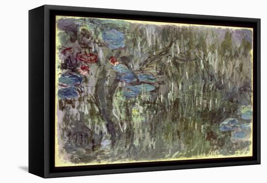 Waterlilies with Reflections of Willows, C.1920-Claude Monet-Framed Stretched Canvas