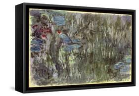 Waterlilies with Reflections of Willows, C.1920-Claude Monet-Framed Stretched Canvas