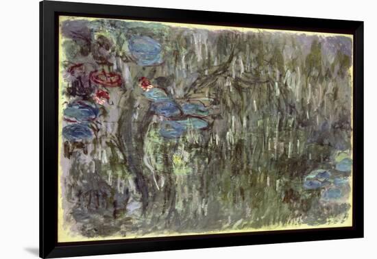 Waterlilies with Reflections of Willows, C.1920-Claude Monet-Framed Giclee Print