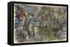 Waterlilies with Reflections of Willows, C.1920-Claude Monet-Framed Stretched Canvas