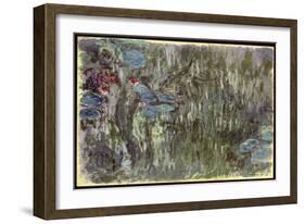 Waterlilies with Reflections of Willows, C.1920-Claude Monet-Framed Giclee Print