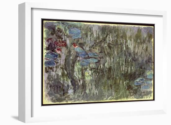 Waterlilies with Reflections of Willows, C.1920-Claude Monet-Framed Giclee Print