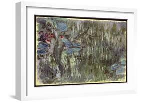 Waterlilies with Reflections of Willows, C.1920-Claude Monet-Framed Giclee Print