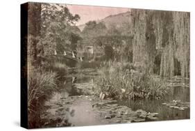 Waterlily Pond and Japanese Bridge in Monet's Garden at Giverny, Early 1920S (Photo)-French Photographer-Stretched Canvas