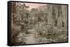 Waterlily Pond and Japanese Bridge in Monet's Garden at Giverny, Early 1920S (Photo)-French Photographer-Framed Stretched Canvas