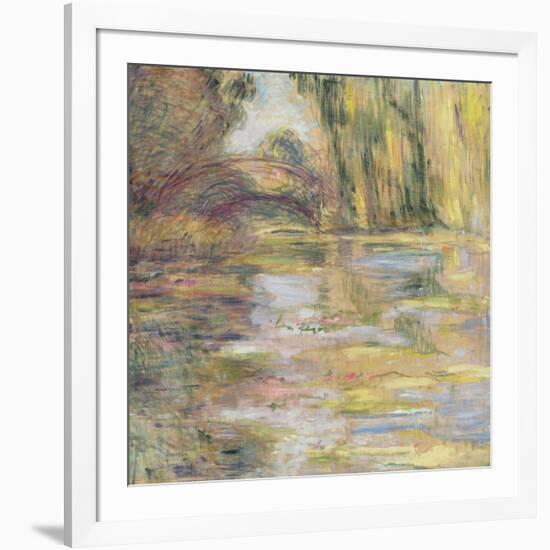 Waterlily Pond: The Bridge-Claude Monet-Framed Giclee Print