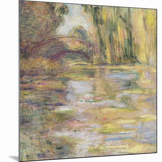 Waterlily Pond: The Bridge-Claude Monet-Mounted Giclee Print