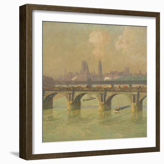 Waterloo Bridge and Hungerford Bridge, 1916-Emile Claus-Framed Giclee Print