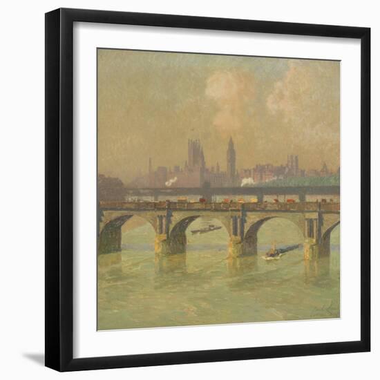 Waterloo Bridge and Hungerford Bridge, 1916-Emile Claus-Framed Giclee Print