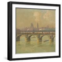 Waterloo Bridge and Hungerford Bridge, 1916-Emile Claus-Framed Giclee Print