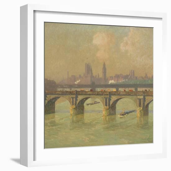 Waterloo Bridge and Hungerford Bridge, 1916-Emile Claus-Framed Giclee Print