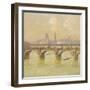 Waterloo Bridge and Hungerford Bridge with the Houses of Parliament Beyond, 1916-Emile Claus-Framed Giclee Print