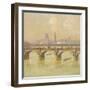 Waterloo Bridge and Hungerford Bridge with the Houses of Parliament Beyond, 1916-Emile Claus-Framed Giclee Print