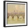 Waterloo Bridge and Hungerford Bridge with the Houses of Parliament Beyond, 1916-Emile Claus-Framed Giclee Print
