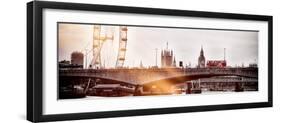 Waterloo Bridge and London Eye - Big Ben and Millennium Wheel - River Thames - City of London - UK-Philippe Hugonnard-Framed Photographic Print