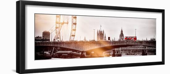 Waterloo Bridge and London Eye - Big Ben and Millennium Wheel - River Thames - City of London - UK-Philippe Hugonnard-Framed Photographic Print