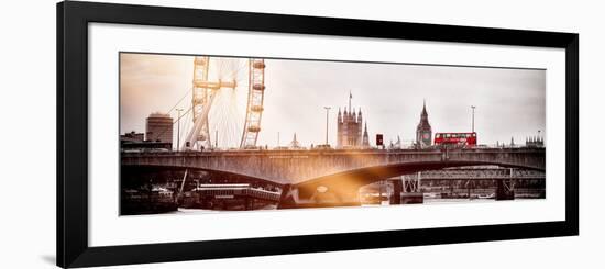 Waterloo Bridge and London Eye - Big Ben and Millennium Wheel - River Thames - City of London - UK-Philippe Hugonnard-Framed Photographic Print