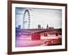 Waterloo Bridge and London Eye - Big Ben and Millennium Wheel - River Thames - City of London - UK-Philippe Hugonnard-Framed Photographic Print