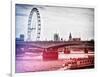 Waterloo Bridge and London Eye - Big Ben and Millennium Wheel - River Thames - City of London - UK-Philippe Hugonnard-Framed Photographic Print