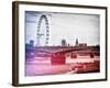 Waterloo Bridge and London Eye - Big Ben and Millennium Wheel - River Thames - City of London - UK-Philippe Hugonnard-Framed Photographic Print