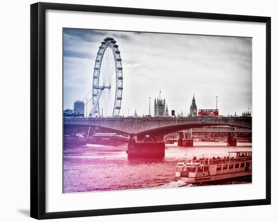 Waterloo Bridge and London Eye - Big Ben and Millennium Wheel - River Thames - City of London - UK-Philippe Hugonnard-Framed Photographic Print