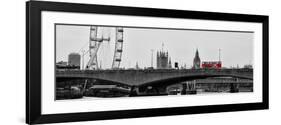 Waterloo Bridge and London Eye - Big Ben and Millennium Wheel - River Thames - City of London - UK-Philippe Hugonnard-Framed Photographic Print