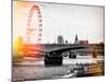 Waterloo Bridge and London Eye - Big Ben and Millennium Wheel - River Thames - City of London - UK-Philippe Hugonnard-Mounted Photographic Print