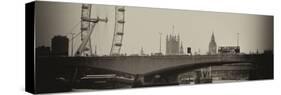 Waterloo Bridge and London Eye - Big Ben and Millennium Wheel - River Thames - City of London - UK-Philippe Hugonnard-Stretched Canvas