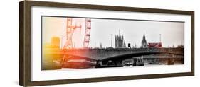 Waterloo Bridge and London Eye - Big Ben and Millennium Wheel - River Thames - City of London - UK-Philippe Hugonnard-Framed Photographic Print