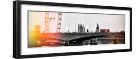 Waterloo Bridge and London Eye - Big Ben and Millennium Wheel - River Thames - City of London - UK-Philippe Hugonnard-Framed Photographic Print