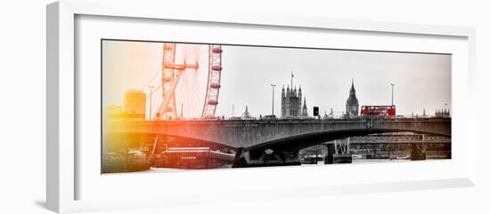 Waterloo Bridge and London Eye - Big Ben and Millennium Wheel - River Thames - City of London - UK-Philippe Hugonnard-Framed Photographic Print