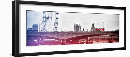 Waterloo Bridge and London Eye - Big Ben and Millennium Wheel - River Thames - City of London - UK-Philippe Hugonnard-Framed Photographic Print