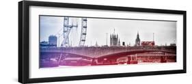 Waterloo Bridge and London Eye - Big Ben and Millennium Wheel - River Thames - City of London - UK-Philippe Hugonnard-Framed Photographic Print