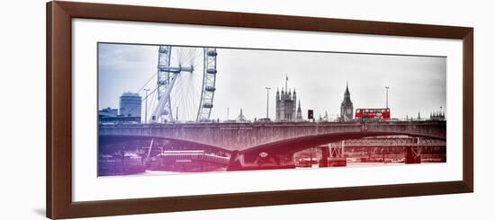 Waterloo Bridge and London Eye - Big Ben and Millennium Wheel - River Thames - City of London - UK-Philippe Hugonnard-Framed Photographic Print